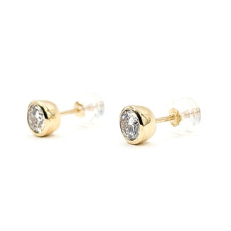 Earrings Stud 1ctw Round Brilliant Cut Lab Grown Diamond 14ky 6.7mm 2.31g 126070076