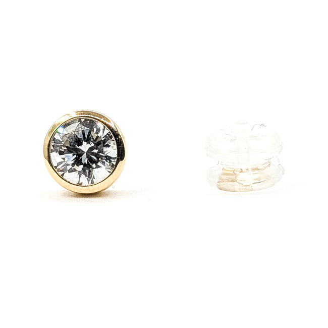 Earrings Stud 1ctw Round Brilliant Cut Lab Grown Diamond 14ky 6.7mm 2.31g 126070076