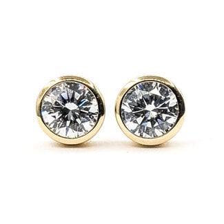 Earrings Stud 1ctw Round Brilliant Cut Lab Grown Diamond 14ky 6.7mm 2.31g 126070076