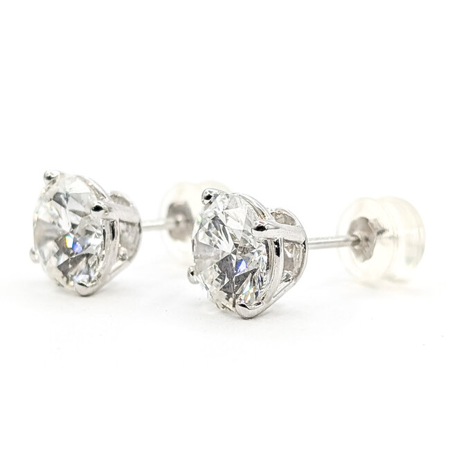 Earrings Stud 4ctw Round Lab Grown Diamond 14kw 10mm 2.6g 126070077
