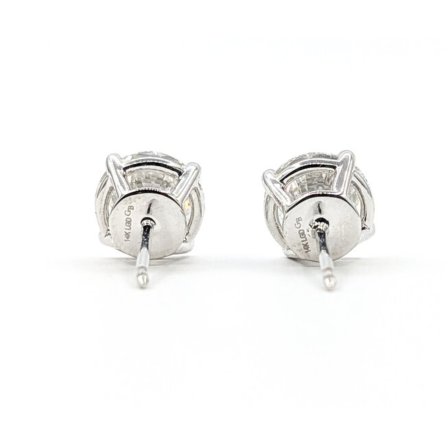 Earrings Stud 4ctw Round Lab Grown Diamond 14kw 10mm 2.6g 126070077
