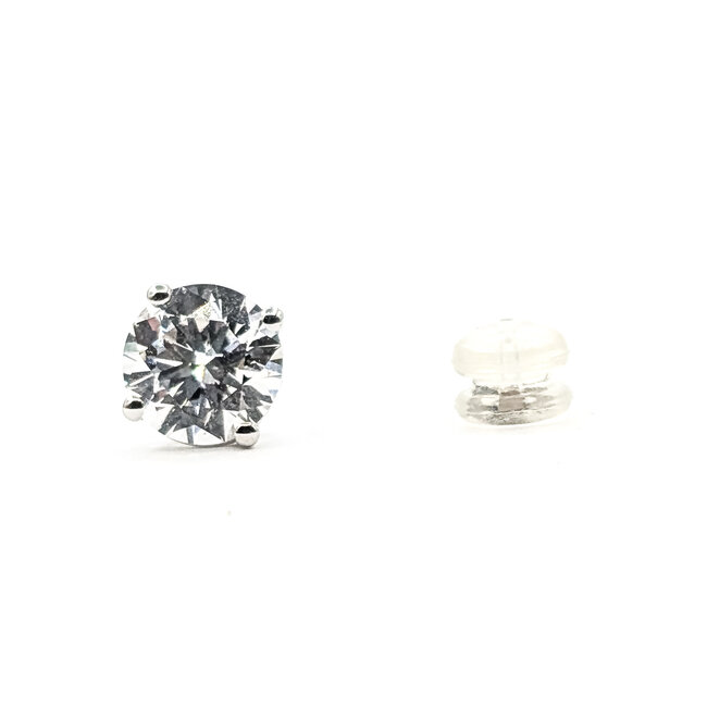 Earrings Stud 4ctw Round Lab Grown Diamond 14kw 10mm 2.6g 126070077