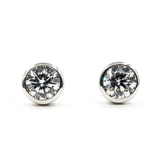 Earrings Stud 1.25ctw Round Brilliant Cut Lab Grown Diamond 14kw 6.7mm 2.3g 126070078