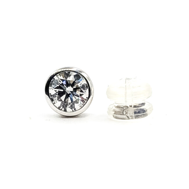 Earrings Stud 1.25ctw Round Brilliant Cut Lab Grown Diamond 14kw 6.7mm 2.3g 126070078