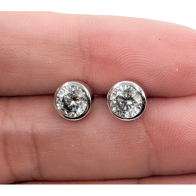 Earrings Stud 1.25ctw Round Brilliant Cut Lab Grown Diamond 14kw 6.7mm 2.3g 126070078
