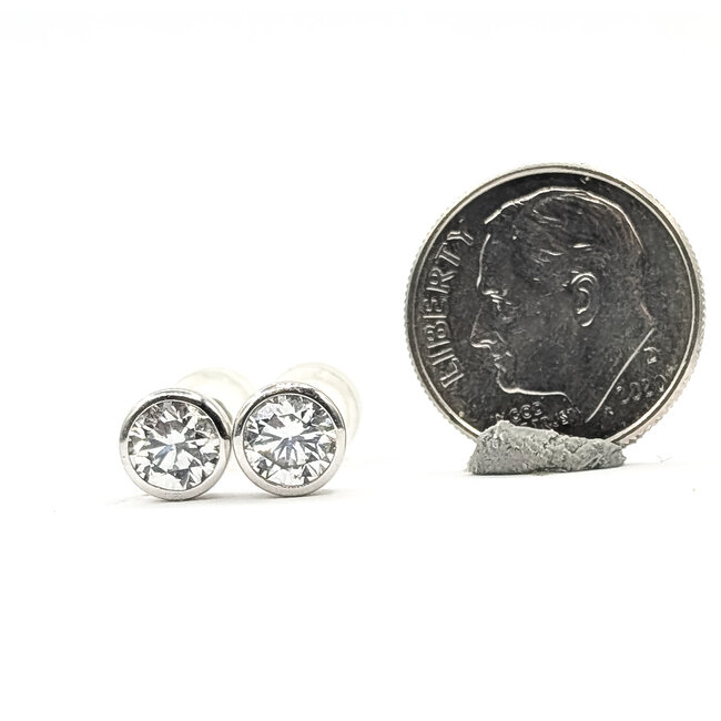 Earrings Stud 1.25ctw Round Brilliant Cut Lab Grown Diamond 14kw 6.7mm 2.3g 126070078