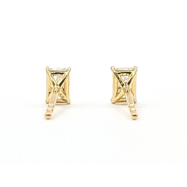 Earrings Stud .50ctw Radiant Lab Grown Diamond 18ky 5x3mm .66g 126070079