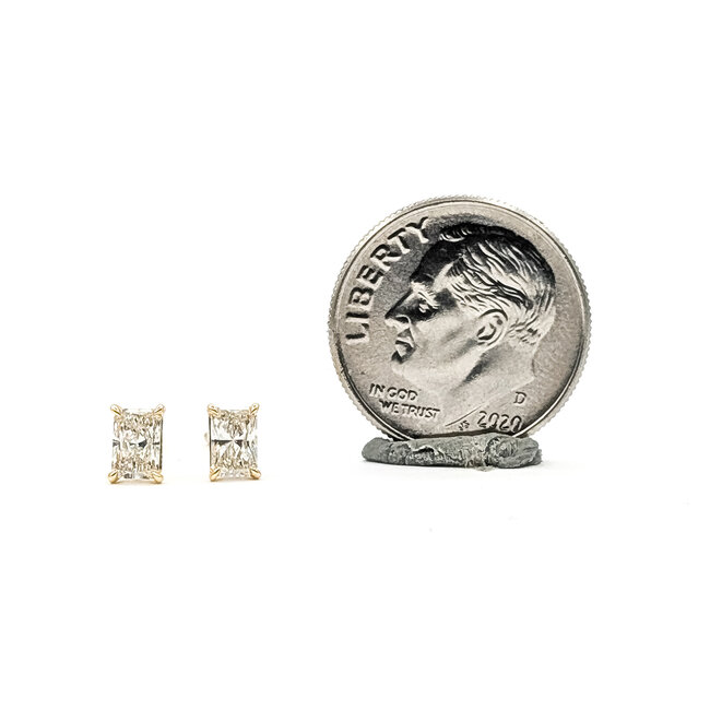 Earrings Stud .50ctw Radiant Lab Grown Diamond 18ky 5x3mm .66g 126070079