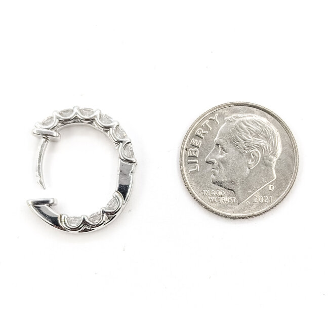 Earrings Hoop Huggie Inside/outside 1.8ctw Round Lab Grown Diamond 18kw 17x3mm 5.14g 126070080