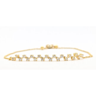 Bracelet Bolo 1ctw Round Diamond 10ky 5mm 6.5-7.5" 3.88g 126070083