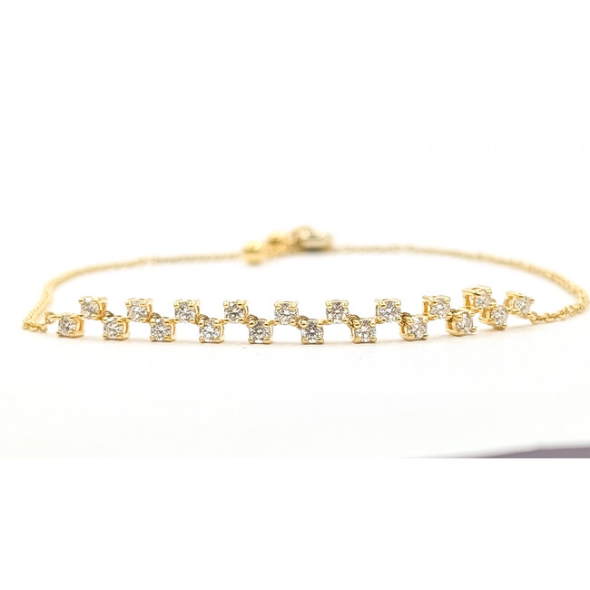 Bracelet Bolo 1ctw Round Diamond 10ky 5mm 6.5-7.5" 3.88g 126070083