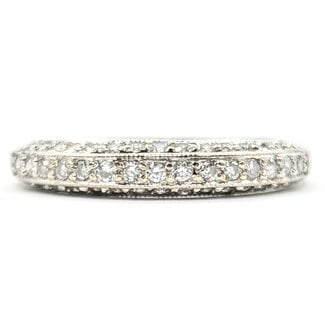 Ring Bridal Milgrain .46ctw Round Diamonds 18kw 3.65mm Sz6.5 2.56g 126060051