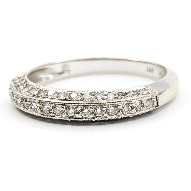 Ring Bridal Milgrain .46ctw Round Diamonds 18kw 3.65mm Sz6.5 2.56g 126060051
