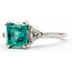 Ring 3-Stone .30ctw Trillion Diamonds 1.65ct Green Emerald 950pt 1.6mm Sz4 4.51g 126060043