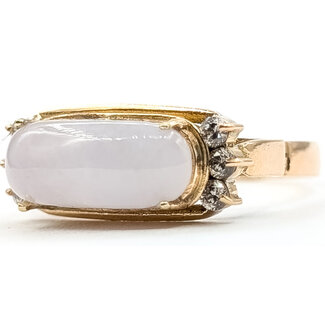 Ring East/West .15ctw Round Diamonds 2ct Lavander Jade 18ky 7.8mm Sz6.25 3g 126060038