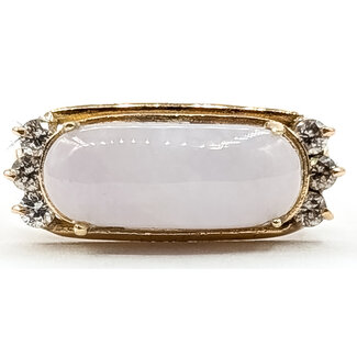 Ring East/West .15ctw Round Diamonds 2ct Lavander Jade 18ky 7.8mm Sz6.25 3g 126060038