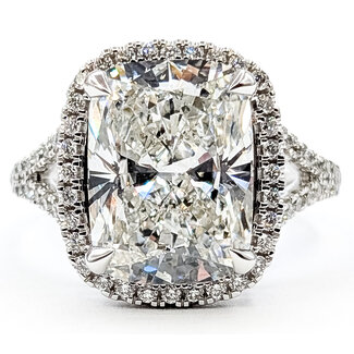 Ring Engagement Halo 7ct Elongated Cushion Lab Grown Diamond .50ctw Lab Grown Diamonds 14kw 1.9mm Sz7 6.37g 126070103