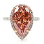 Ring Engagement Halo Wedding Set 6.50ct Pear Pink Vivid Fancy Lab Grown Diamond 1ctw Lab Grown Diamonds 14ktt 4mm Sz7 7.25g 126070093