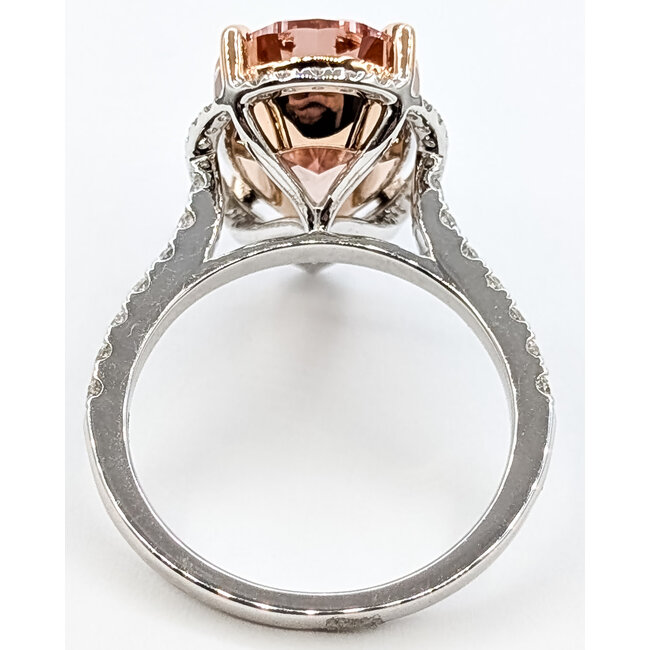 Ring Engagement Halo Wedding Set 6.50ct Pear Pink Vivid Fancy Lab Grown Diamond 1ctw Lab Grown Diamonds 14ktt 4mm Sz7 7.25g 126070093