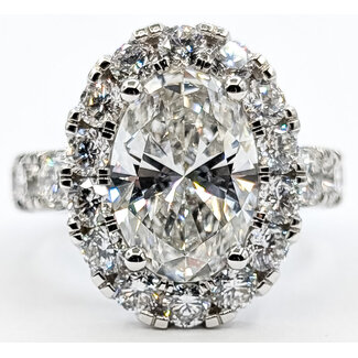 Ring Engagement Halo 5ct Oval Lab Grown Diamond 3.75ctw Lab Grown Diamonds 14kw 4.2mm Sz6.75 13.19g 126070104