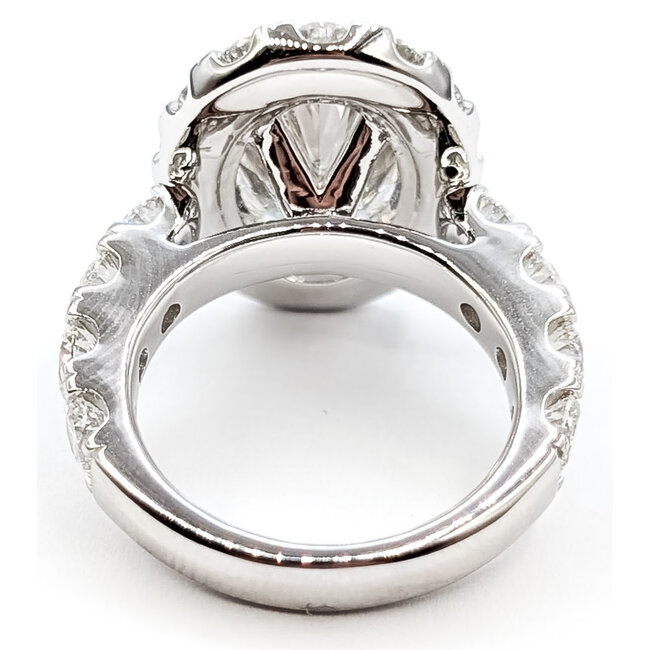 Ring Engagement Halo 5ct Oval Lab Grown Diamond 3.75ctw Lab Grown Diamonds 14kw 4.2mm Sz6.75 13.19g 126070104