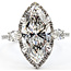 Ring Engagement Halo 3 stone 4ct Marquise Lab Grown Diamond .85ctw Lab Grown Diamonds 14kw 1.8mm Sz6.75 6.01g 126070102