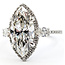 Ring Engagement Halo 3 stone 4ct Marquise Lab Grown Diamond .85ctw Lab Grown Diamonds 14kw 1.8mm Sz6.75 6.01g 126070102