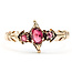 Ring 3-Stone Ornate .15ctw Red Ruby 9kr 2.5mm Sz7.5 1.68g 126070088