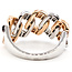 Ring Cuban Link 1.25ctw Round & Baguette Diamonds 14ktt 13.5mm Sz10 10.2g 126070091