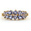 Ring 2-Row 1.25ctw Violet Tanzanite 10ky 2.2mm Sz9.5 3.18g 126070085