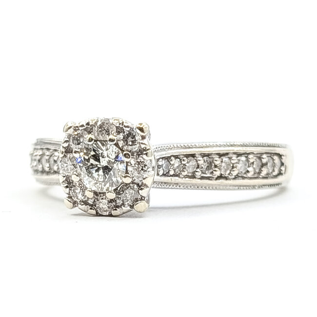 Ring Promise Milgrain .33ctw Round Diamonds 10kw 3.6mm Sz7 3.66g 126060033