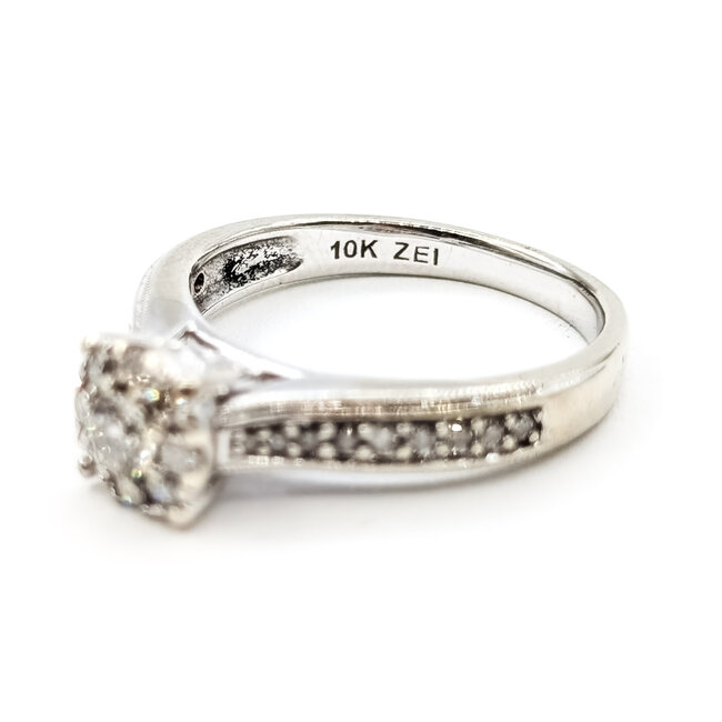 Ring Promise Milgrain .33ctw Round Diamonds 10kw 3.6mm Sz7 3.66g 126060033