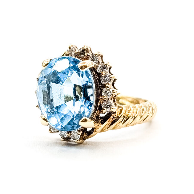 Ring Bypass Cable Band .16ctw Round Diamonds 3.5ct Sky Blue Topaz 14ky 3mm Sz4.5 4.02g 126060039