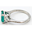 Ring 3-Stone .30ctw Trillion Diamonds 1.65ct Green Emerald 950pt 1.6mm Sz4 4.51g 126060043