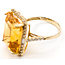 Ring Rectangular Halo Effy .38ctw Round & Baguette Diamonds 10ct Golden Citrine 14ky 1.85mm Sz7 5.75g 126060045