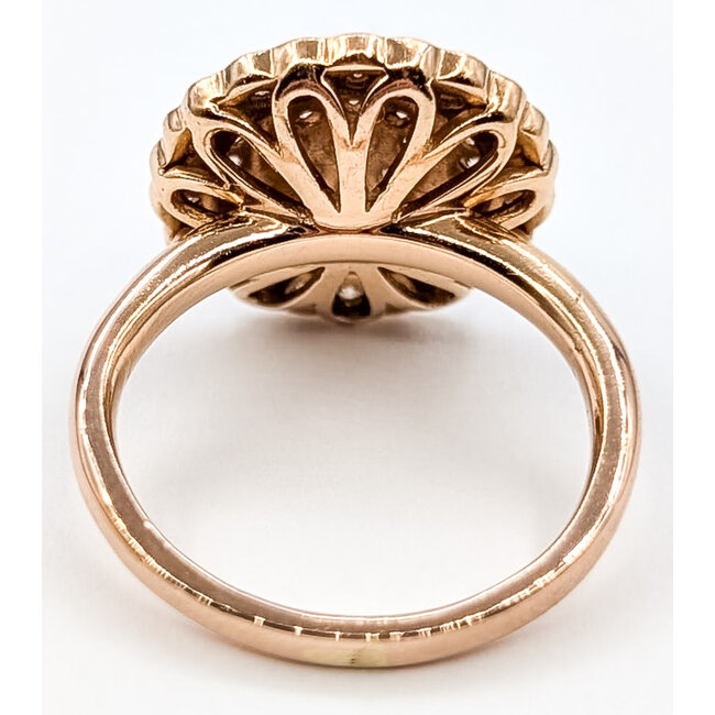 Ring Double Halo .75ctw Round Diamonds 14kr 15mm Sz5.5 4.65g 126060046