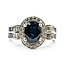 Ring Halo .33ctw Round Diamonds 2.5ctw Midnight Blue Sapphire 14kw 5.5mm Sz5.25 5.08g 126060047
