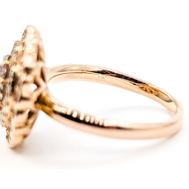 Ring Double Halo .75ctw Round Diamonds 14kr 15mm Sz5.5 4.65g 126060046