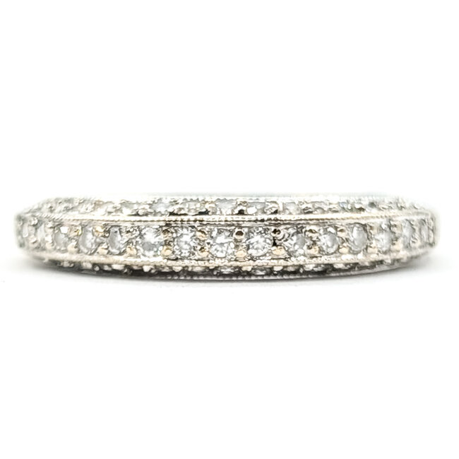 Ring Bridal Milgrain .46ctw Round Diamonds 18kw 3.65mm Sz6.5 2.56g 126060051