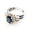 Ring Halo .33ctw Round Diamonds 2.5ctw Midnight Blue Sapphire 14kw 5.5mm Sz5.25 5.08g 126060047