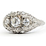Ring Scroll Milgrain .58ctw Old Euro Diamonds Plat 10mm Sz6 3.07g 126060052