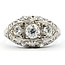 Ring Scroll Milgrain .58ctw Old Euro Diamonds Plat 10mm Sz6 3.07g 126060052