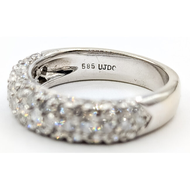 Ring Bridal Pave 1.00ctw Round Diamonds 14kw 5mm Sz6.75 5.38g 126060053