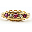 Ring 5-Stone .04ctw Round Diamonds .10ctw Red Ruby 18ky 6mm Sz6.5 2.13g 126060054