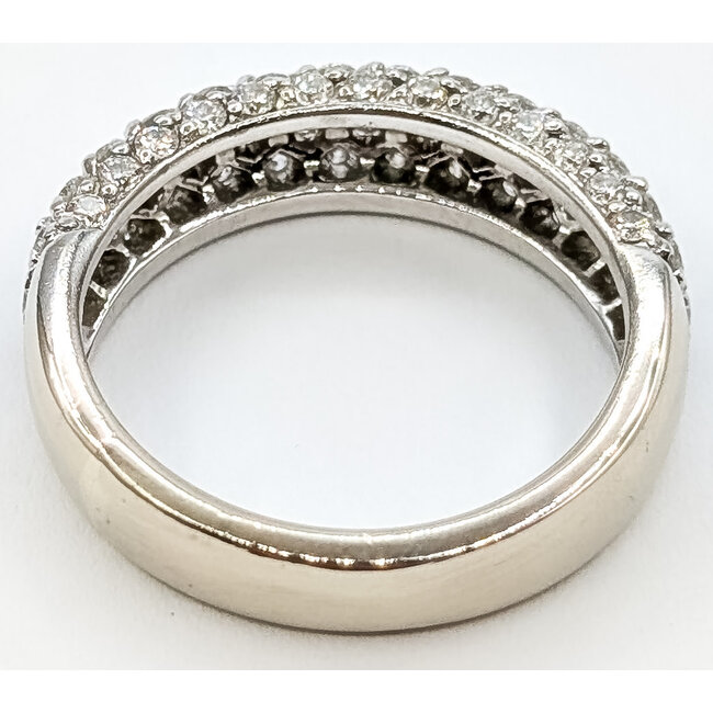 Ring Bridal Pave 1.00ctw Round Diamonds 14kw 5mm Sz6.75 5.38g 126060053