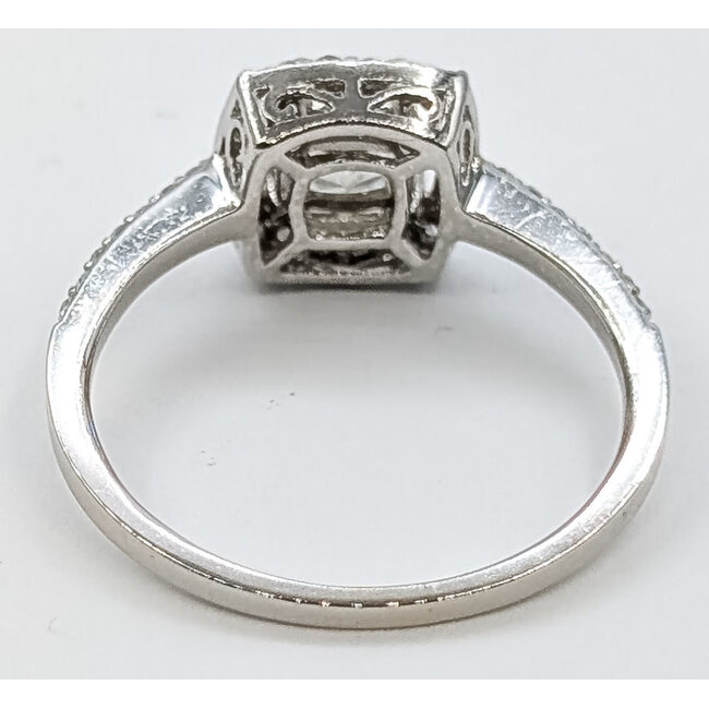 Ring Engagement Open Halo .58ct Radiant Slightly Yellow Diamond .17ctw Near Colorless Diamonds 14kw 1.5mm Sz6.5 2.21g 126060055