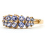 Ring 2-Row 1.25ctw Violet Tanzanite 10ky 2.2mm Sz9.5 3.18g 126070085