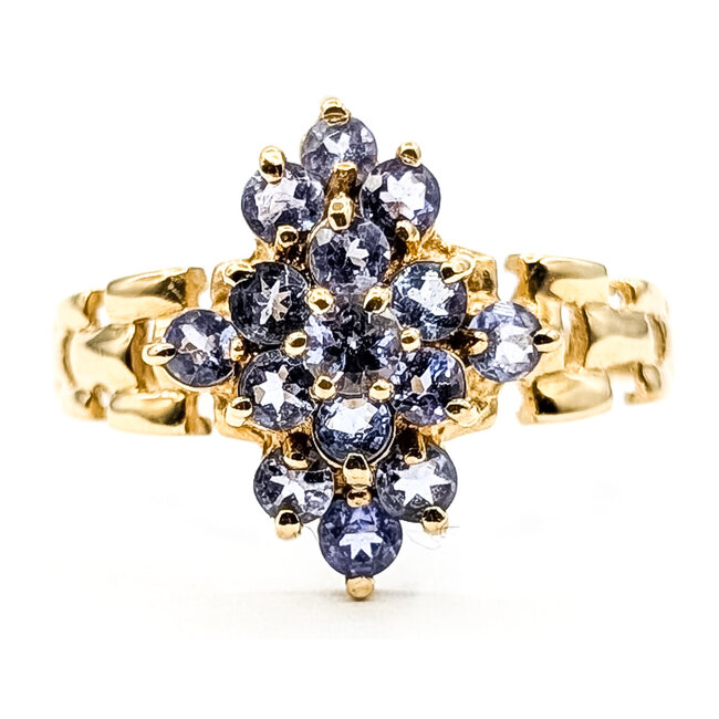 Ring Waterfall 1.00ctw Violet Tanzanite 10ky 3.5mm Sz9.75 3.14g 126070086