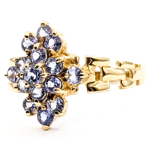Ring Waterfall 1.00ctw Violet Tanzanite 10ky 3.5mm Sz9.75 3.14g 126070086