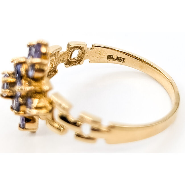 Ring Waterfall 1.00ctw Violet Tanzanite 10ky 3.5mm Sz9.75 3.14g 126070086